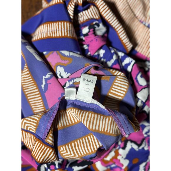 NEW Ann Taylor LOFT Womens Size S Boho Tribal Pink Purple Scarf Print Mini Dress - Picture 10 of 10